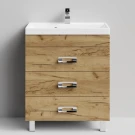 Тумба Орландо 70 напольный, Дуб Тортуга ПВХ 2357-43 Vodok с раковиной в комплекте