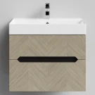 Тумба Элато 70 подвесной, Дуб цвет 22 Vodok с раковиной в комплекте