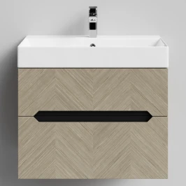 Тумба Элато 70 подвесной, Дуб цвет 22 Vodok с раковиной в комплекте