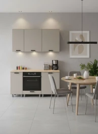 Готовый кухонный гарнитур МК Аленушка 1,6м в.6 Магнолия Керамика,скоба черный,сонома