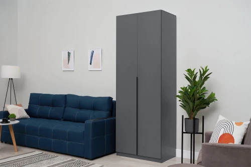 Шкаф распашной с наполнением (5 полок) ШК 5 (800), Графит