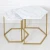 Стол журнальный МеталлАрт М003 белый мрамор/золото