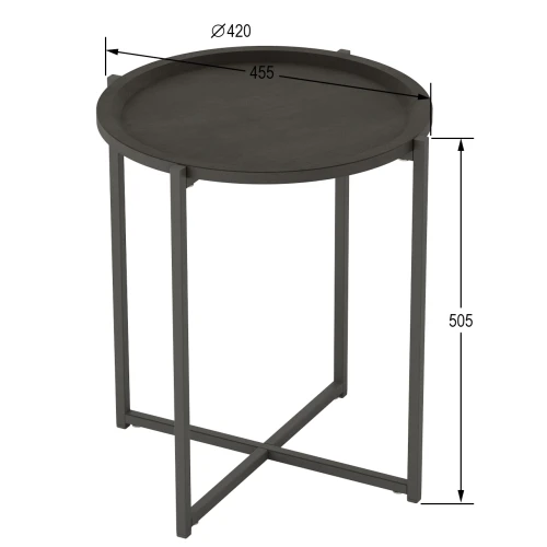 Стол журнальный Бьерн черный лофт/черный