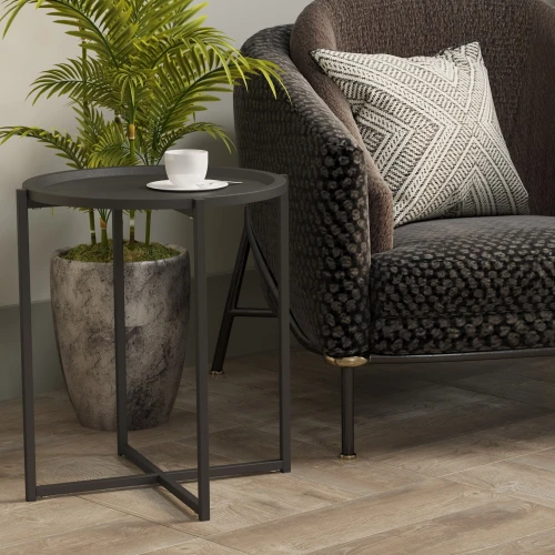 Стол журнальный Бьерн черный лофт/черный