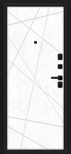 Входная дверь BRAVO Граффити-5/SBlack Букле черное/Snow Art