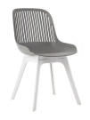 DC271 Стул пластиковый, СЕРЫЙ, ноги белые