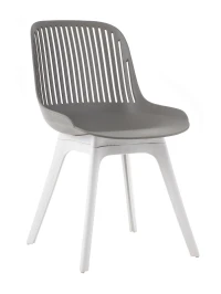 DC271 Стул пластиковый, СЕРЫЙ, ноги белые