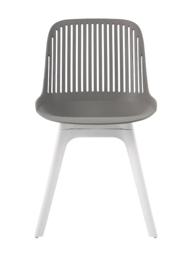 DC271 Стул пластиковый, СЕРЫЙ, ноги белые