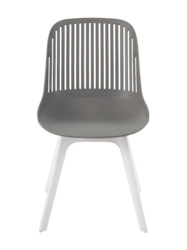 DC271 Стул пластиковый, СЕРЫЙ, ноги белые