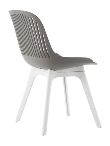 DC271 Стул пластиковый, СЕРЫЙ, ноги белые