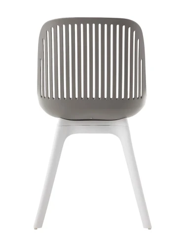 DC271 Стул пластиковый, СЕРЫЙ, ноги белые
