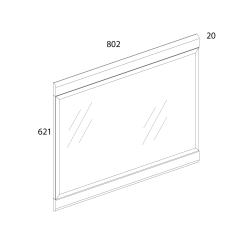 Зеркало навесное, TAURUS, цвет белый\дуб вотан