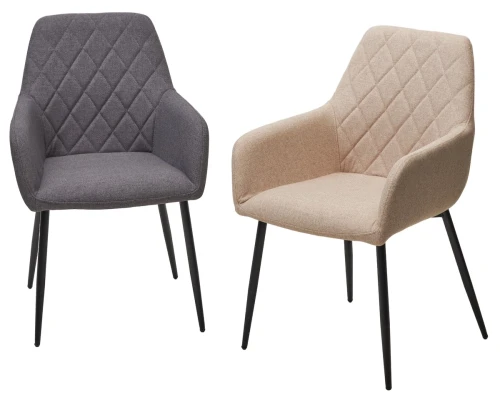 Стул NOVARA Barrel-09 Бежевый, ткань / черный каркас / Товарный знак DISAUR