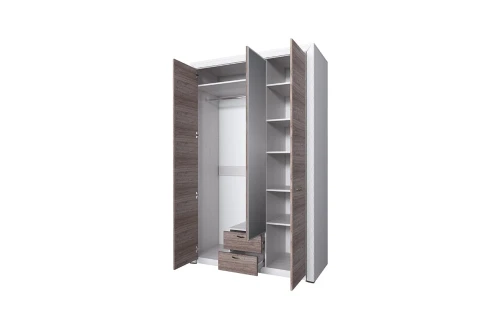Шкаф 3D2S Z, OLIVIA, цвет вудлайн крем/дуб анкона