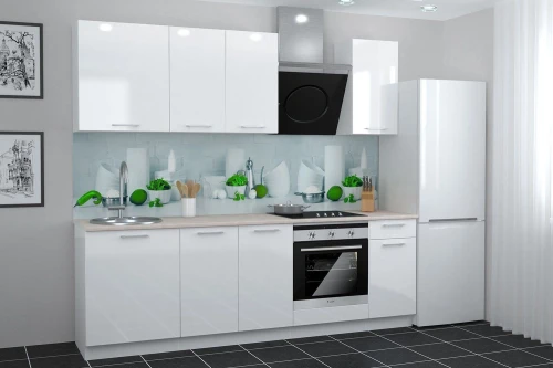 Кухня Ксения 2400 белый глянец, комплектация 2