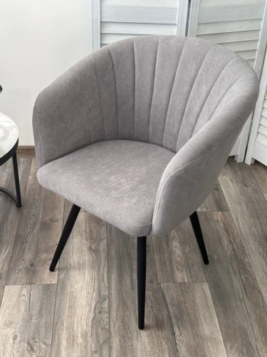 Стул RUNA, 360 град. поворот. B22 Серый, велюр / черный каркас, М-City