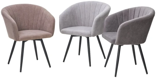 Стул RUNA, 360 град. поворот. B22 Серый, велюр / черный каркас, М-City