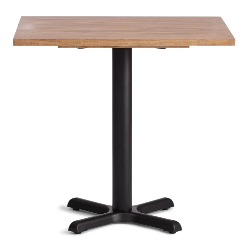 Стол VALHALLA дерево вяз/железная опора, 80х65х76 см, груша №3/черная опора