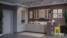 Трехуровневая кухня Ницца Royal 3400х1800 Magnum МДФ эмаль угловая