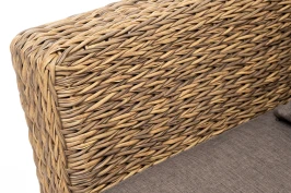 "Капучино" диван из искусственного ротанга (гиацинт) двухместный, цвет соломенный
