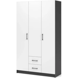 Шкаф «Чикаго» 3д2ящ Антрацит/Белый