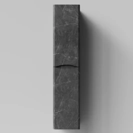 Пенал Адель 30 (2 двери) подвесной, Мрамор Графит софт тач ПВХ 4044-3, левый, бельевая корзина