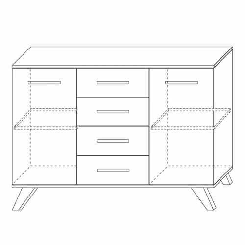 Комодино Вега Скандинавия лиственница темная