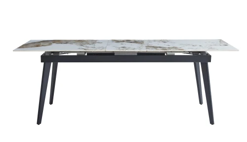 DT301 Стол обеденный расклад. Pandora 2 180-220*90*76, керамич. столешница, основание металл черны