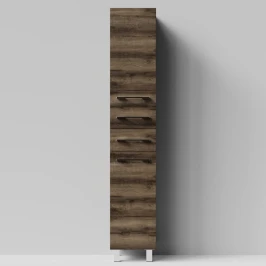 Пенал Мальта 35 напольный, Дуб крымский коричневый ПВХ 131005-9005, левый, бельевая корзина