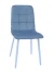 C919/DC809 Стул мягкий, СЕРО-ГОЛУБОЙ#h17 велюр, каркас металл белый КРУГЛЫЙ