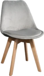 GH608/DC608 Стул пластиковый мягкий, СЕРЫЙ#62-38 велюр, каркас бук