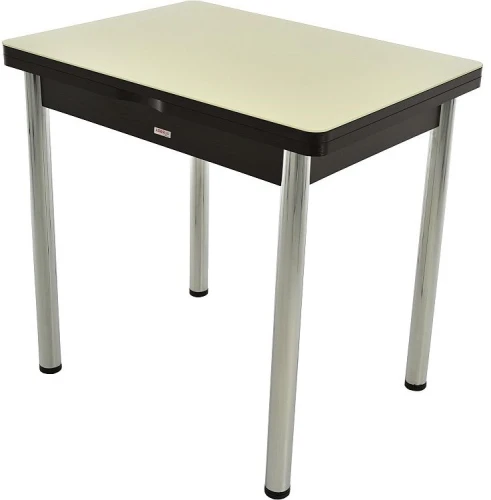 Стол «Бари» стекло молочный, венге