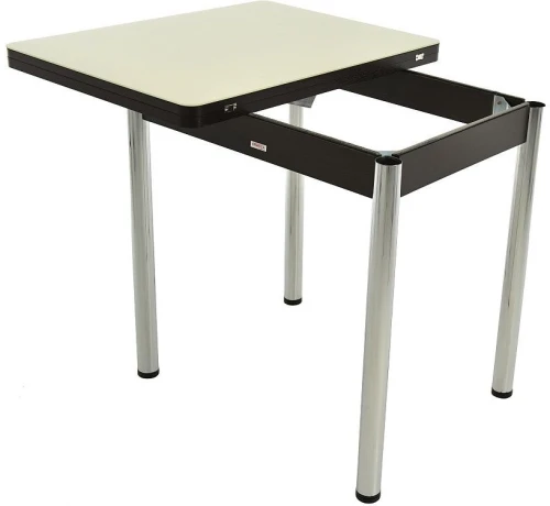 Стол «Бари» стекло молочный, венге