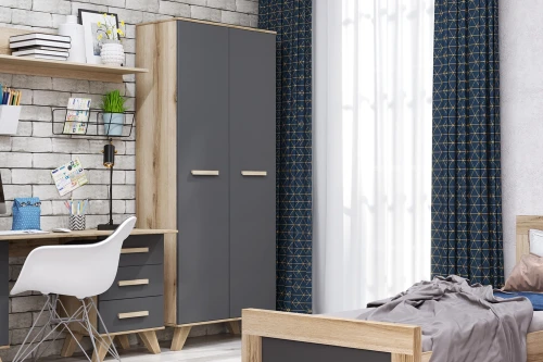 Шкаф для одежды 800 Вега Скандинавия лиственница темная
