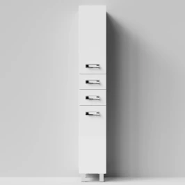 Пенал Орландо 30 напольный, белый глянец, левый, бельевая корзина