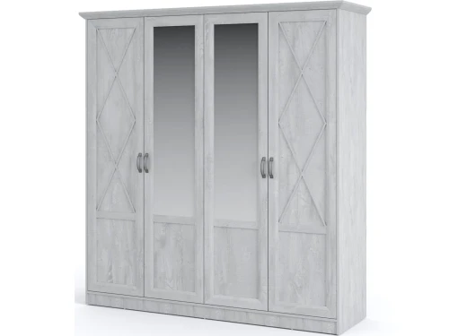 Шкаф «Лорена» 4-х дверный, Бетон Паин белый
