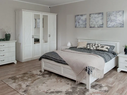 Шкаф «Лорена» 4-х дверный, Бетон Паин белый