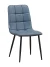 C919/DC809 Стул мягкий, ГОЛУБОЙ#99-56 экокожа, каркас металл черный КРУГЛЫЙ