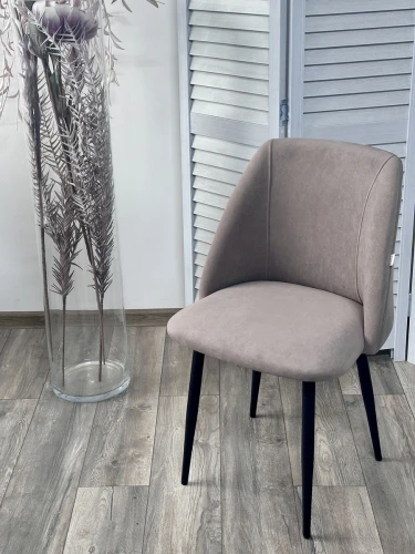 Стул ПЬЕР Marseille-16 Капучино, велюр / Черный каркас M-City