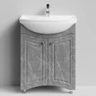 Тумба Адам 65 напольный, Мрамор Серый софт тач ПВХ 4044-1 Vodok с раковиной в комплекте