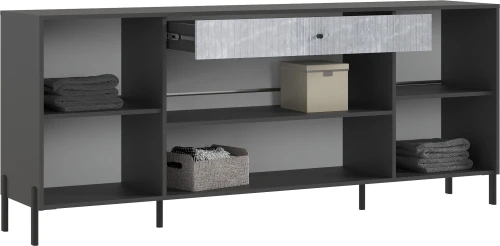 Комод Оливия (металл), Графит, Мрамор Глянец