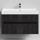 Тумба Бонум, 100 подвесной, Абрикос графит Vodok с раковиной в комплекте