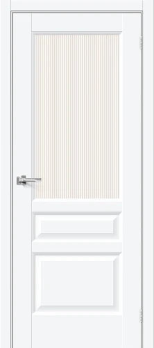 Межкомнатная дверь ПЭТ BRAVO Неоклассик-35 White Silk Magic Moru