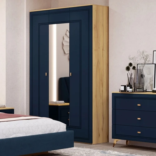 Шкаф Вега Сапфир 3дв, темно-синий