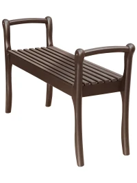 Скамья для прихожей с подлокотниками массив, каркас орех