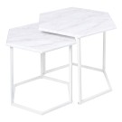 Стол журнальный МеталлАрт М003 белый мрамор/белый