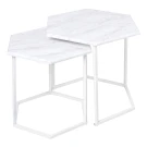 Стол журнальный МеталлАрт М003 белый мрамор/белый