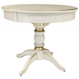 Стол обеденный Фидея 4 раздвижной слоновая кость/золото 90/130*90 Стол обеденный Фидея 4 раздвижной слоновая кость/золото 90/130*90