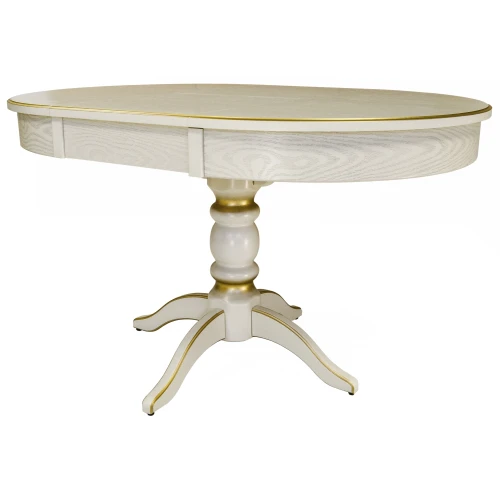 Стол обеденный Фидея 4 раздвижной слоновая кость/золото 90/130*90