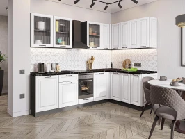 Угловая модульная кухня Ницца Royal-02 Blanco Graphite 2140*2550/1600*600 Угловая модульная кухня Ницца Royal-02 Blanco Graphite 2140*2550/1600*600